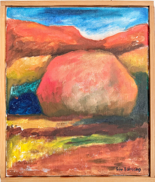 The Quiet Rock. Vintage Swedish Oil Painting by Siv Larsson