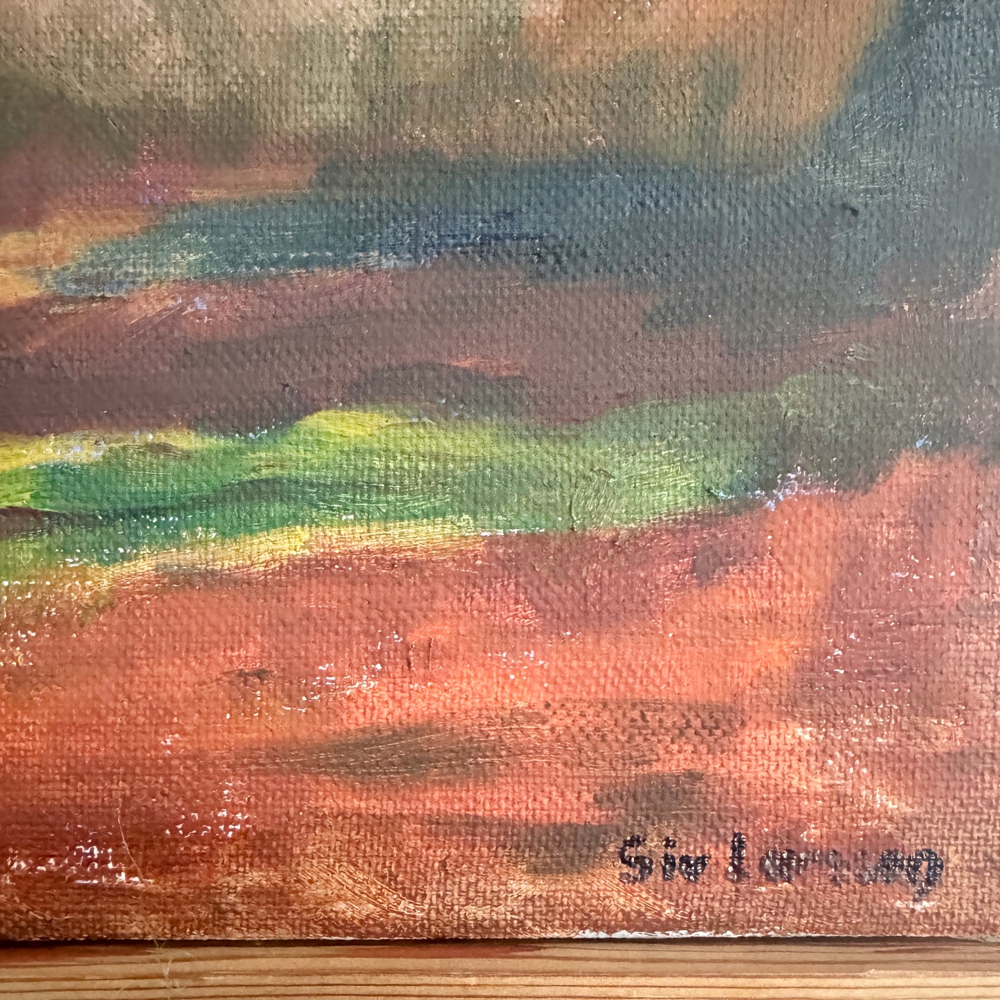 The Quiet Rock. Vintage Swedish Oil Painting by Siv Larsson