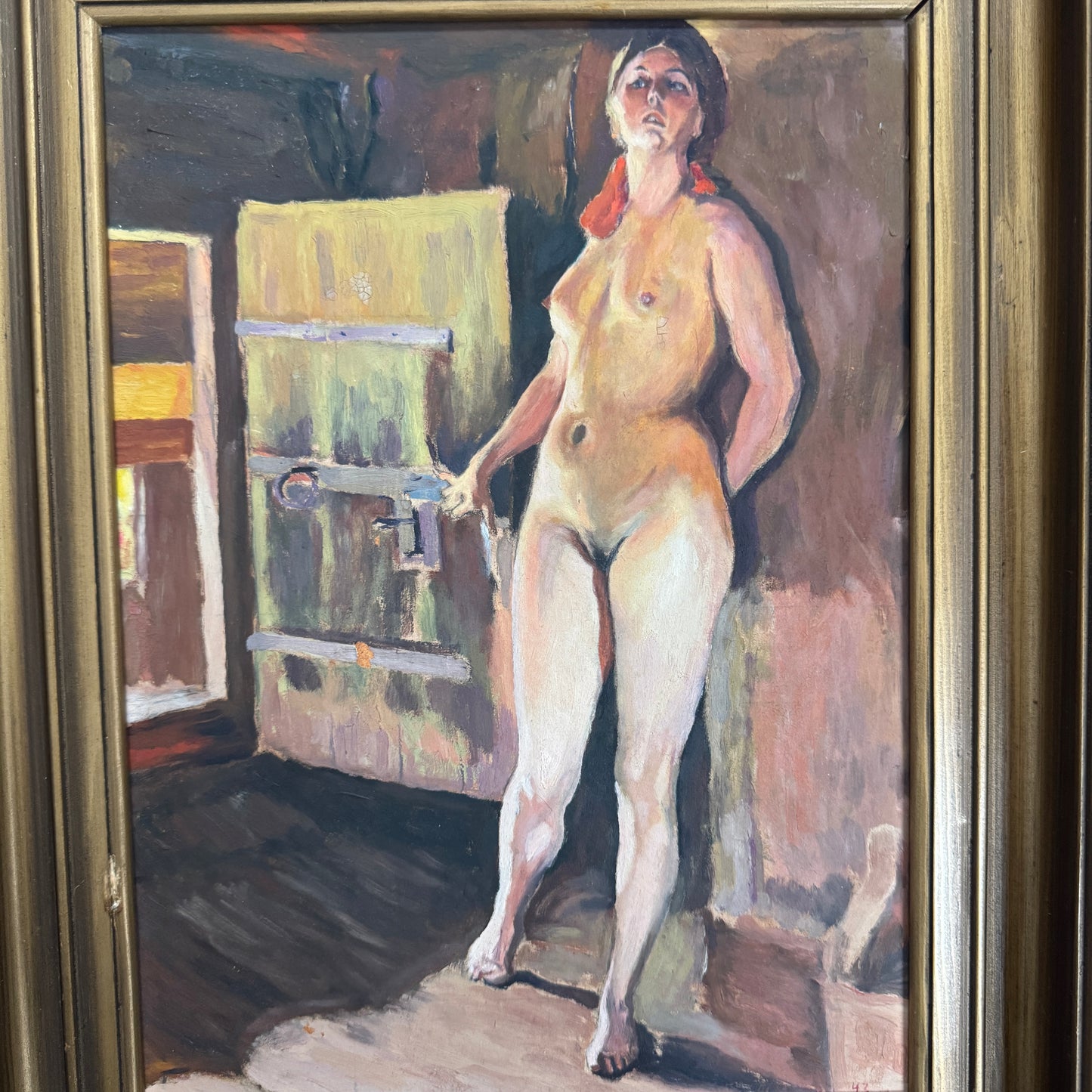 The Warm Room, 1943. Vintage Swedish Oil Painting.