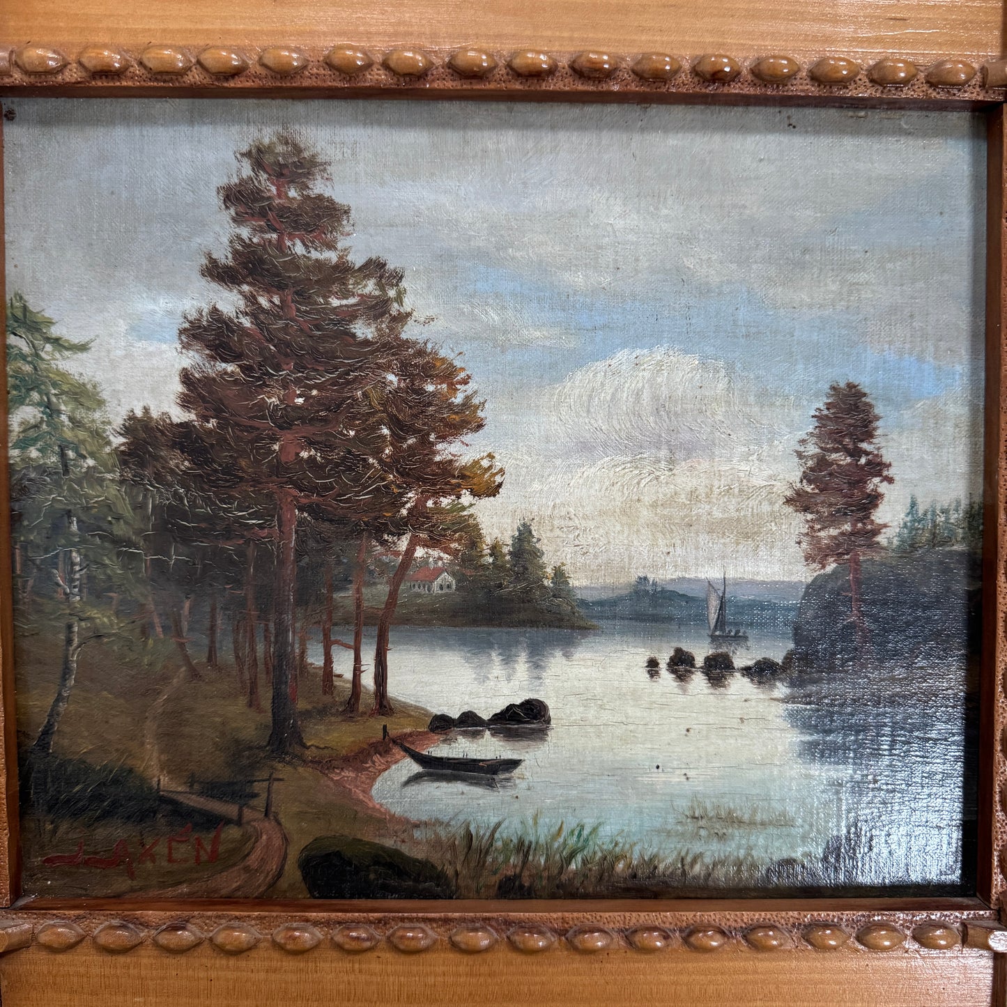 Memories of Northern Summer. Antique Swedish Oil Painting.