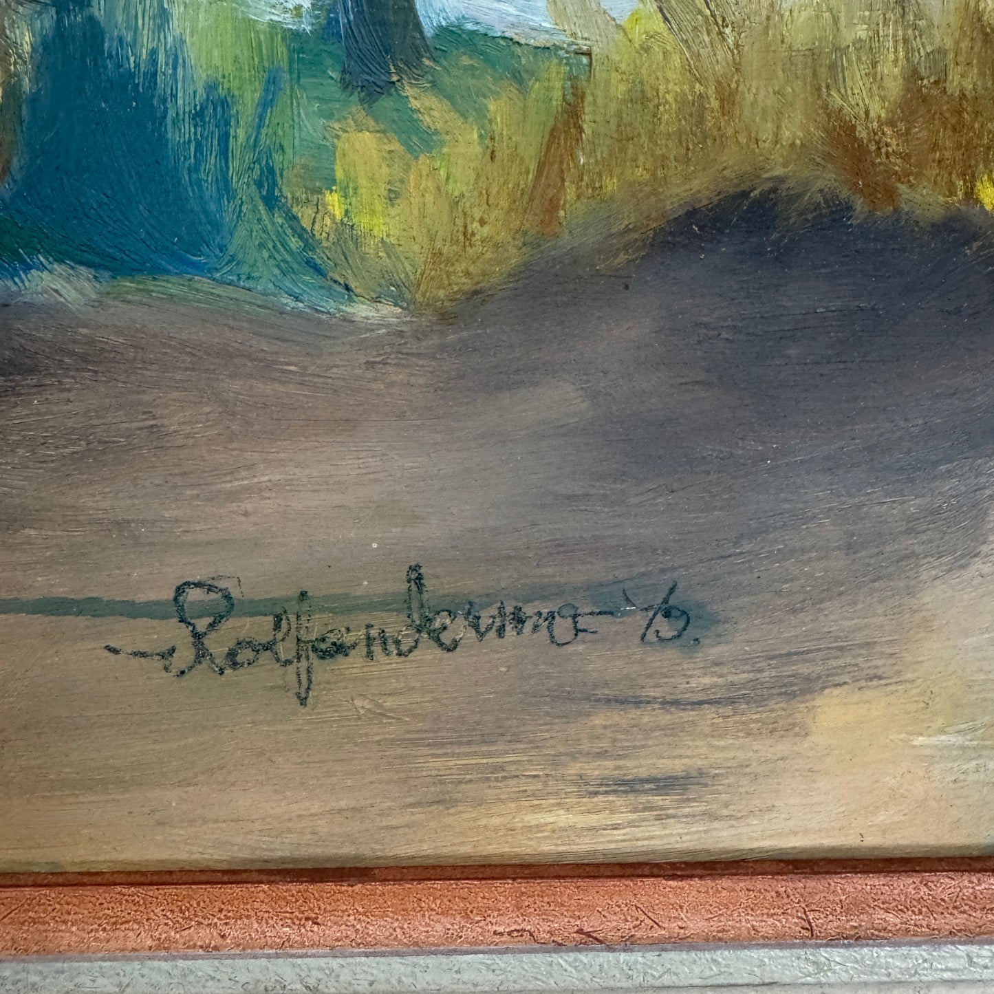 The Two Trees, 1949. Vintage Swedish Oil Painting.