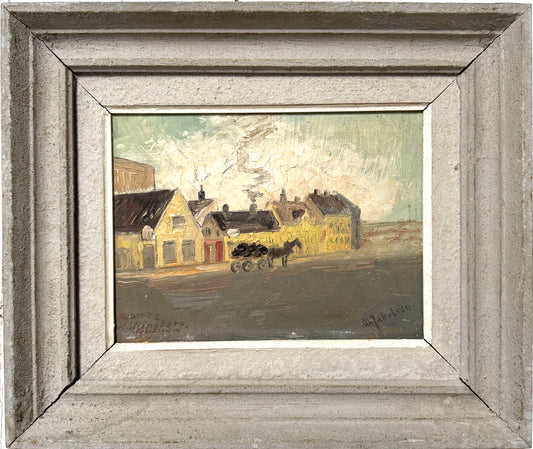 Old Helsingborg. Vintage Oil Painting by Oluf Wolmer Jacobsen