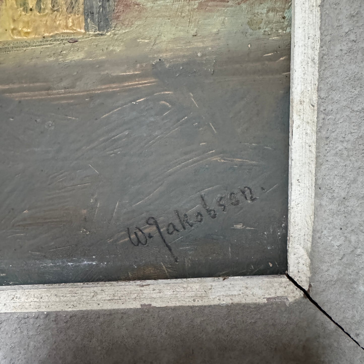 Old Helsingborg. Vintage Oil Painting by Oluf Wolmer Jacobsen