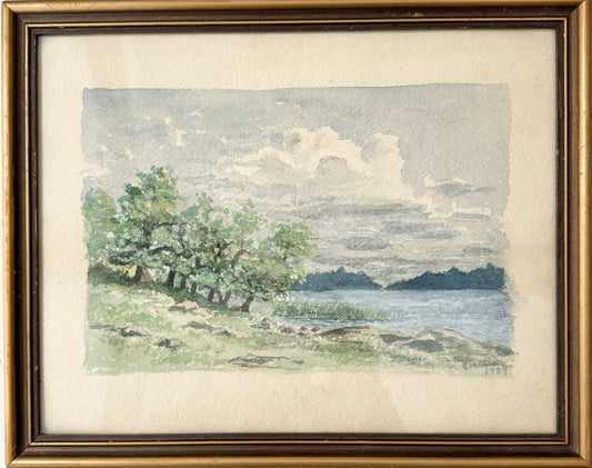 Northern Tranquility, 1929. Vintage Swedish Watercolor, by E Molin