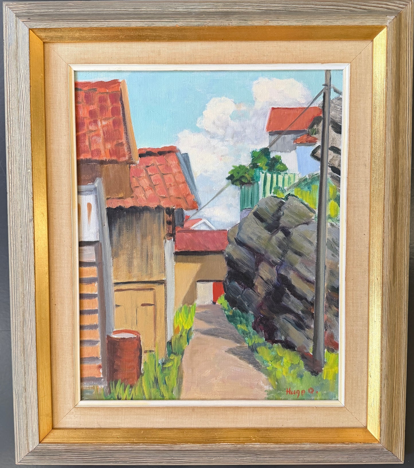 Summer Day in Bohuslän. Vintage Swedish Oil Painting by Karl Hugo Olsson