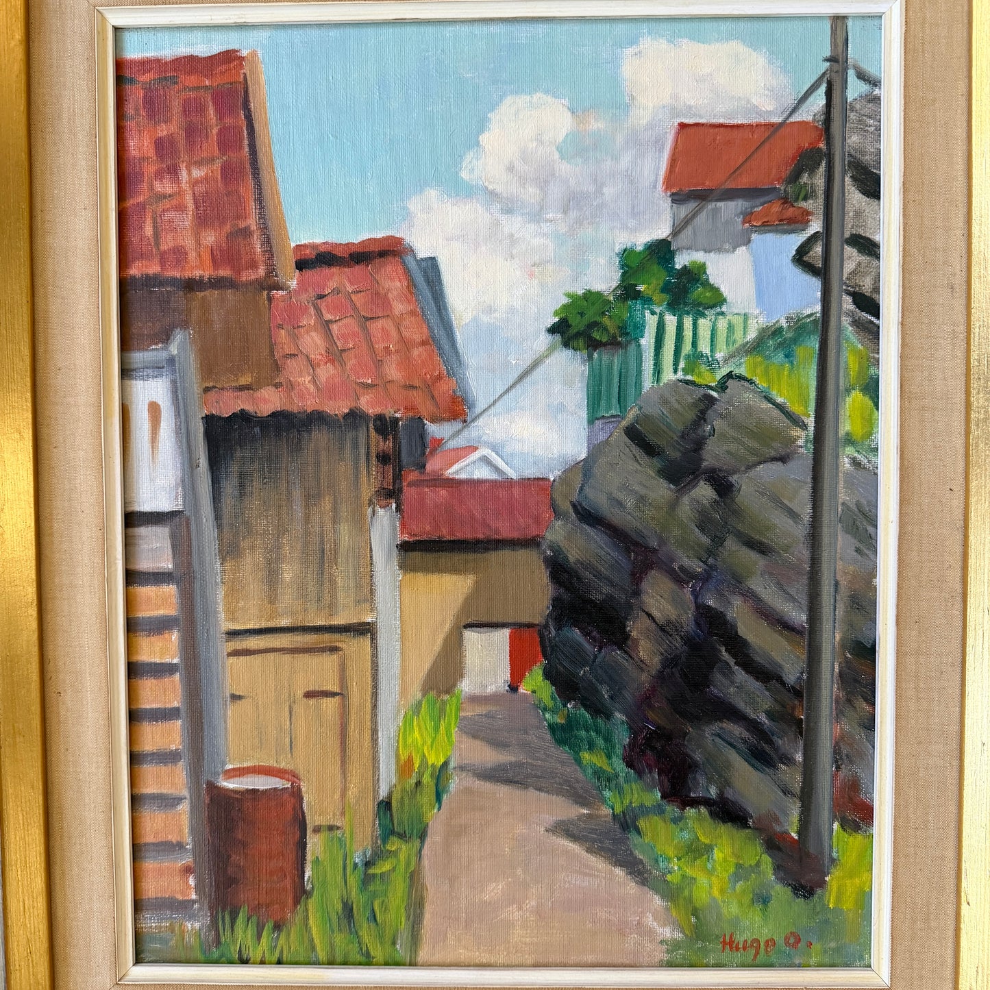 Summer Day in Bohuslän. Vintage Swedish Oil Painting by Karl Hugo Olsson