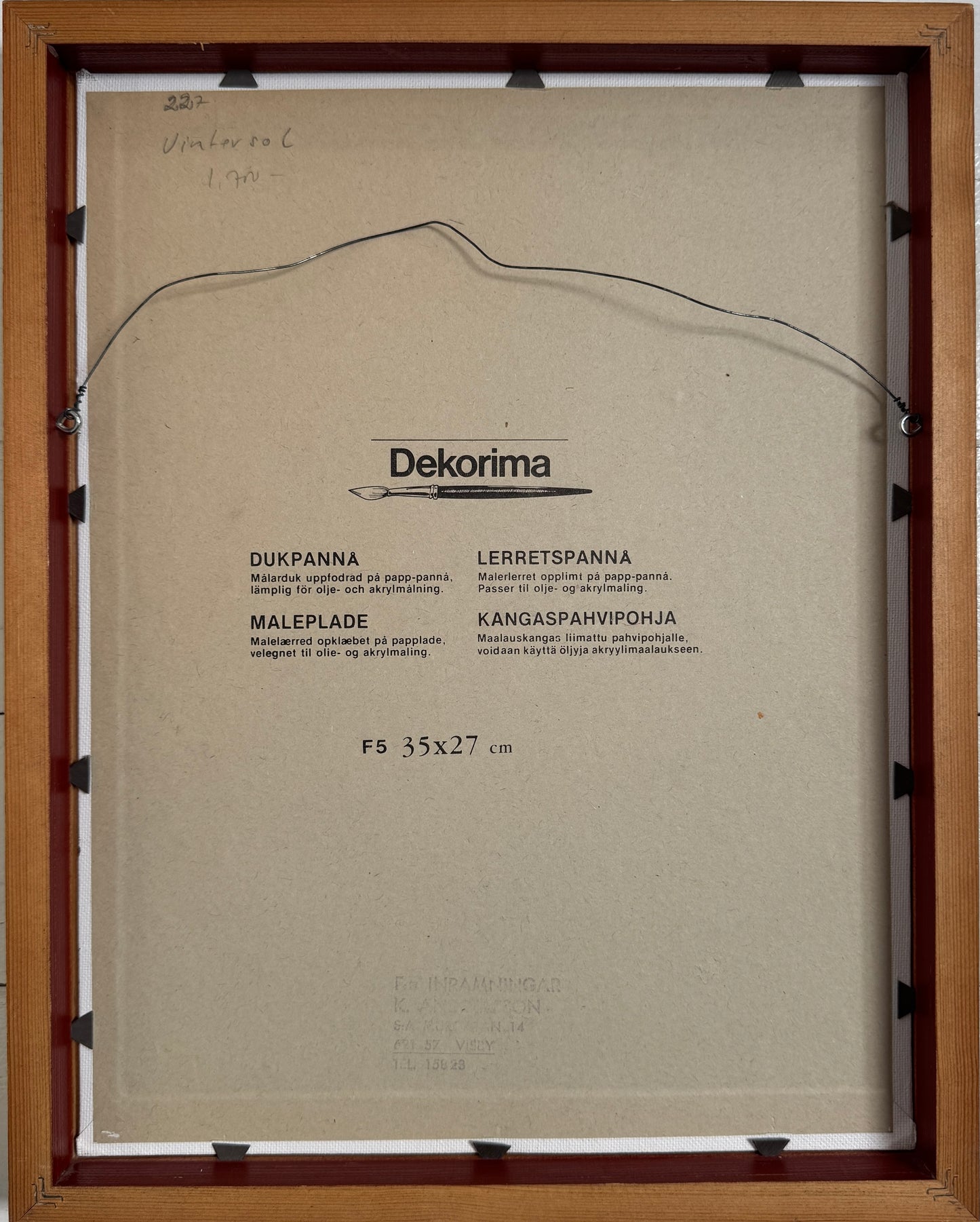 Vintersol. Vintage Swedish Oil Painting.