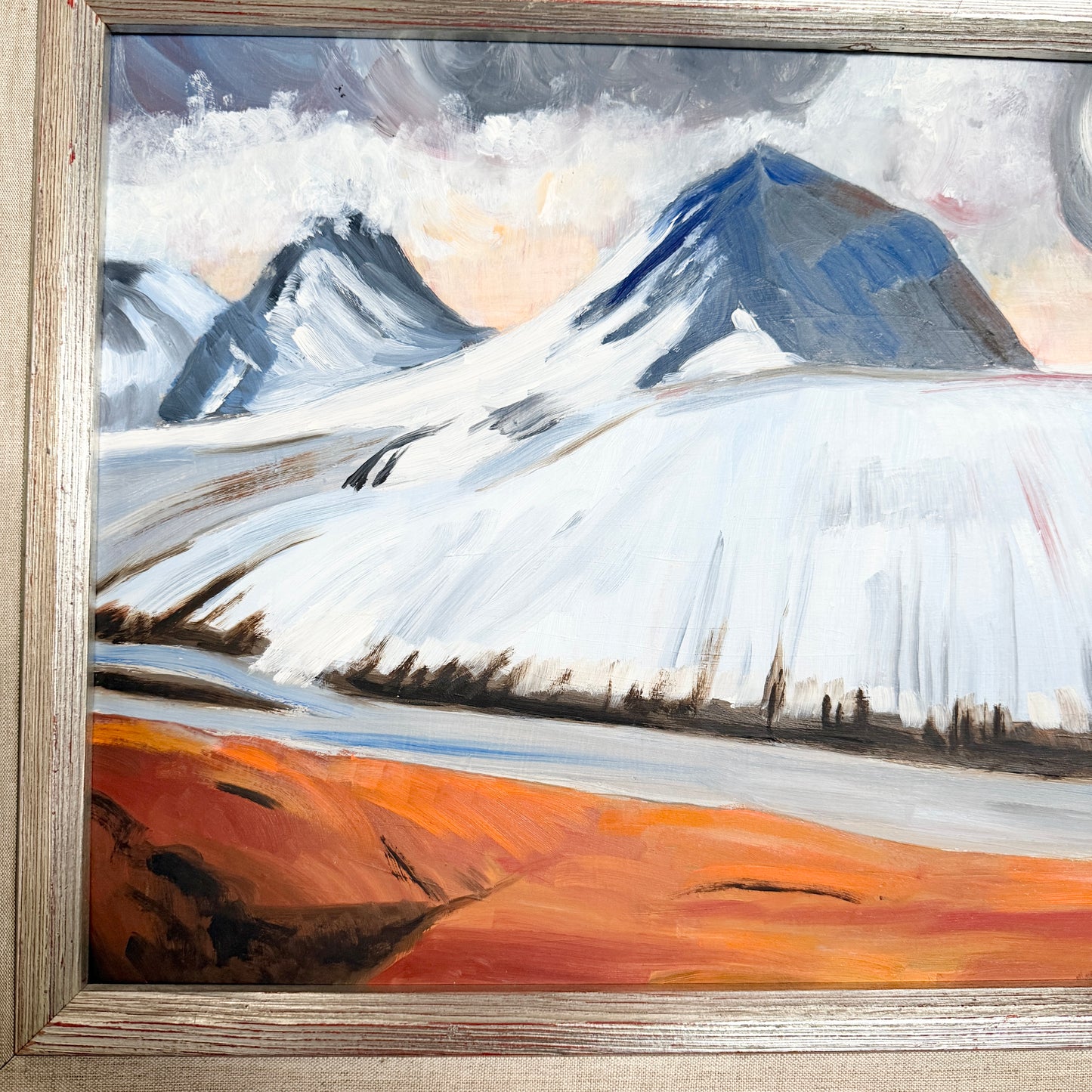 Glacial Orbit, 1964. Vintage Space Age Swedish Oil Painting.