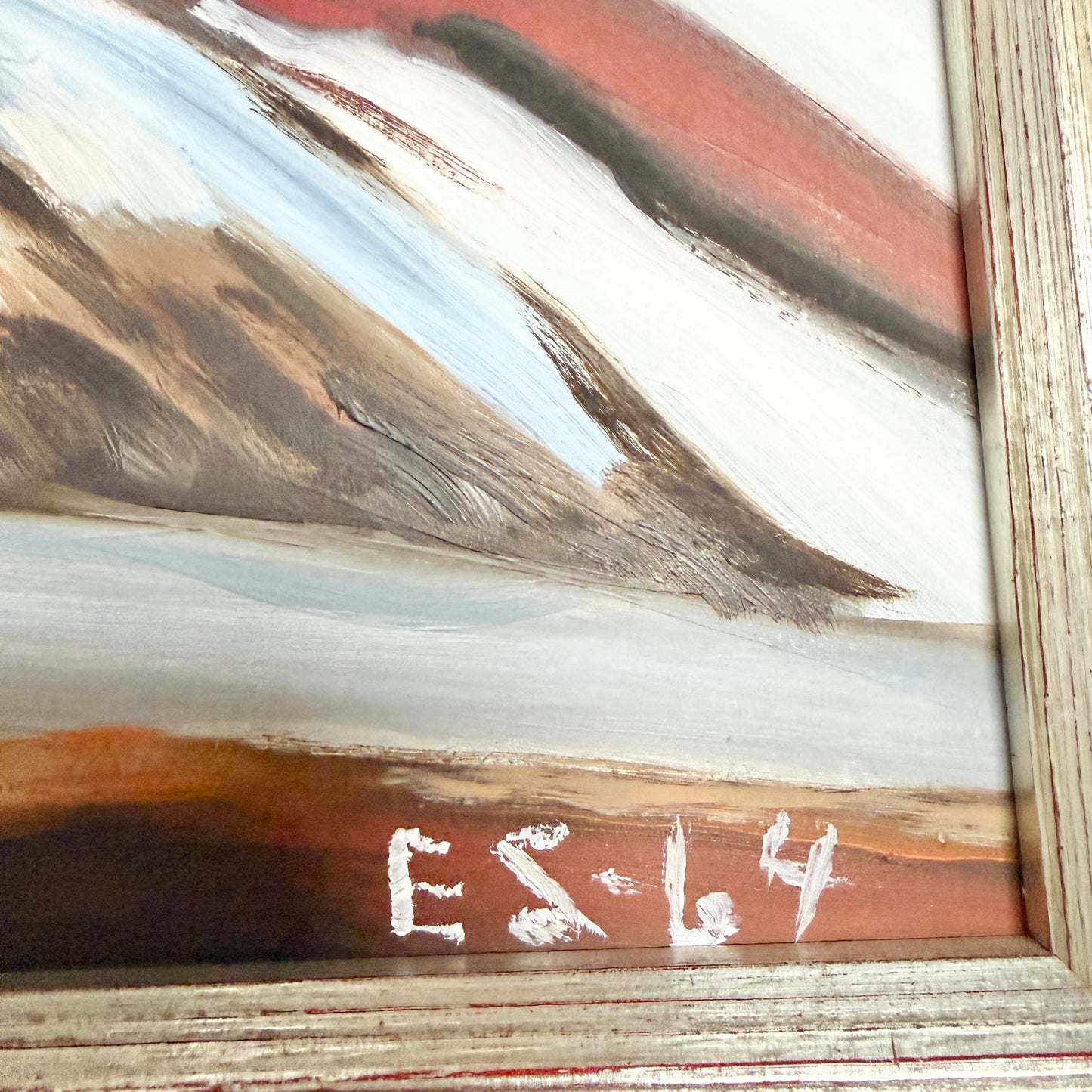 Glacial Orbit, 1964. Vintage Space Age Swedish Oil Painting.