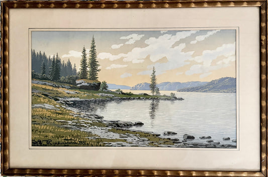 The Calm of 1931. Vintage Swedish Painting by Johan Lorens Riddersparre.