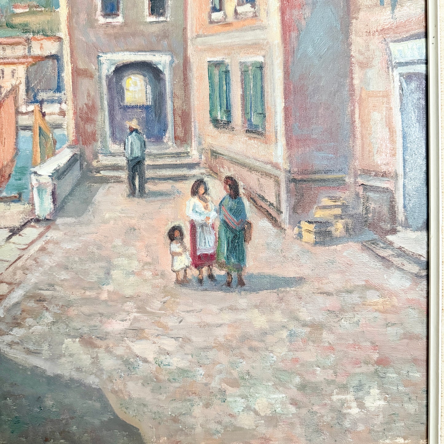 A Moment in Italy, 1940-50s. Vintage Oil Painting.