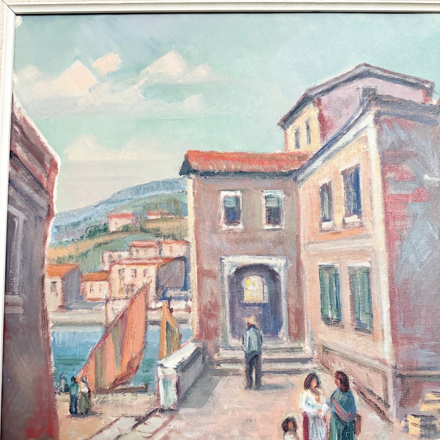 A Moment in Italy, 1940-50s. Vintage Oil Painting.