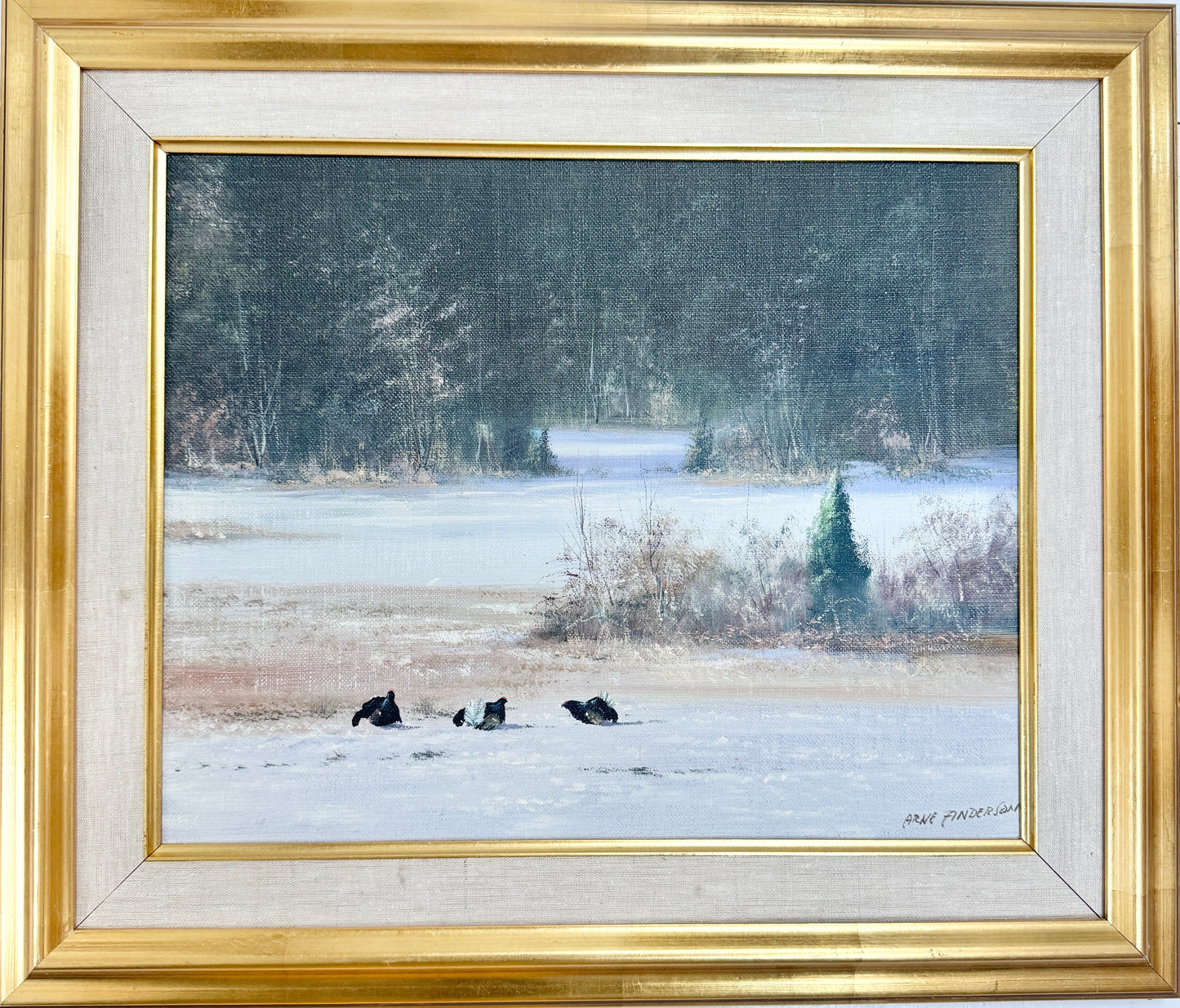 Stillness in White. Vintage Swedish Oil Painting.