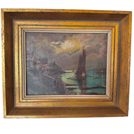 Early Morning Start. Antique Swedish Oil Painting