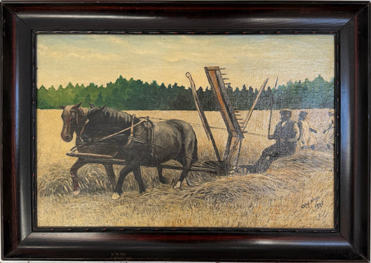 När Axen Mognat, 1925. Antique Swedish Oil Painting, by Olof Hugo