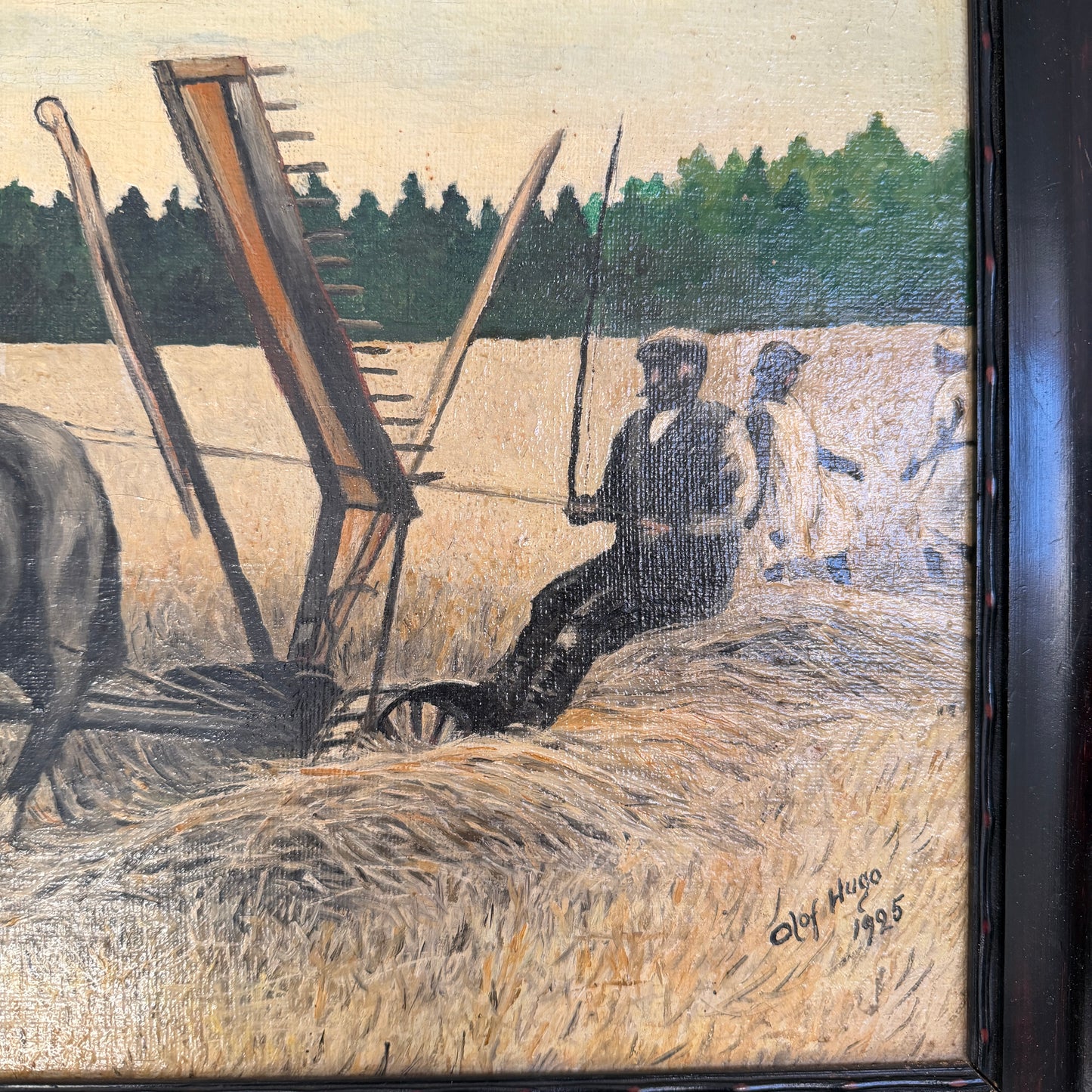 När Axen Mognat, 1925. Antique Swedish Oil Painting, by Olof Hugo