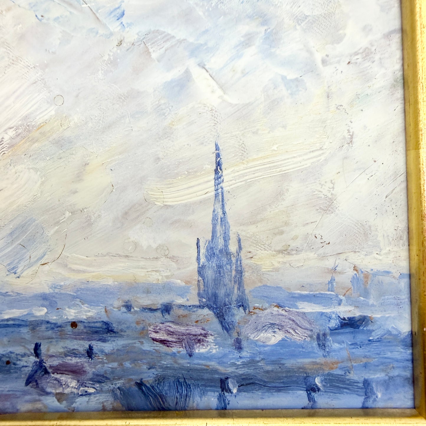 Stockholm in Blue Light. Vintage Swedish Oil Painting by Bo Yson Sjöberg.