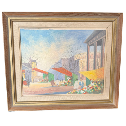 Paris in Bloom. 1956. Vintage Oil Painting.