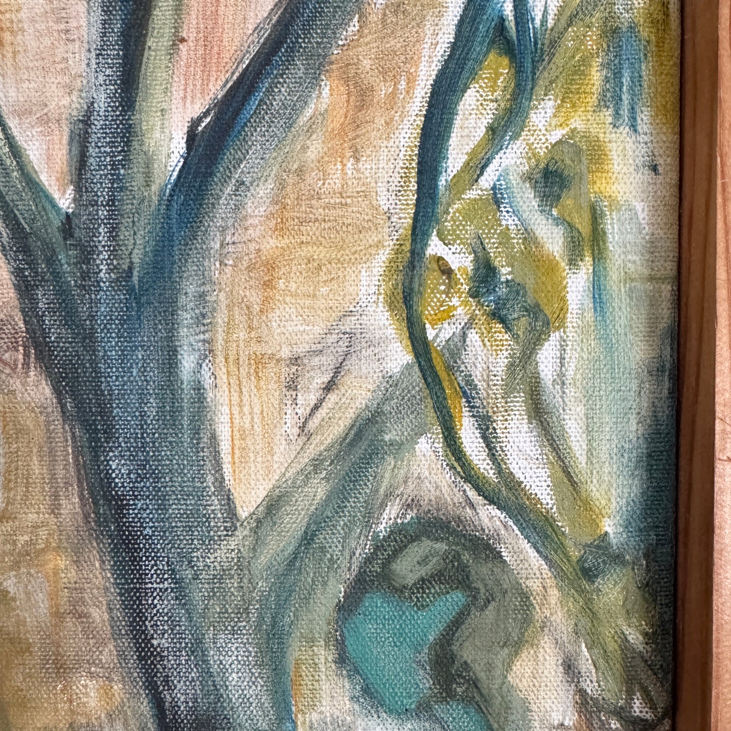 Abstract Window 1955. Vintage Swedish Oil Painting.