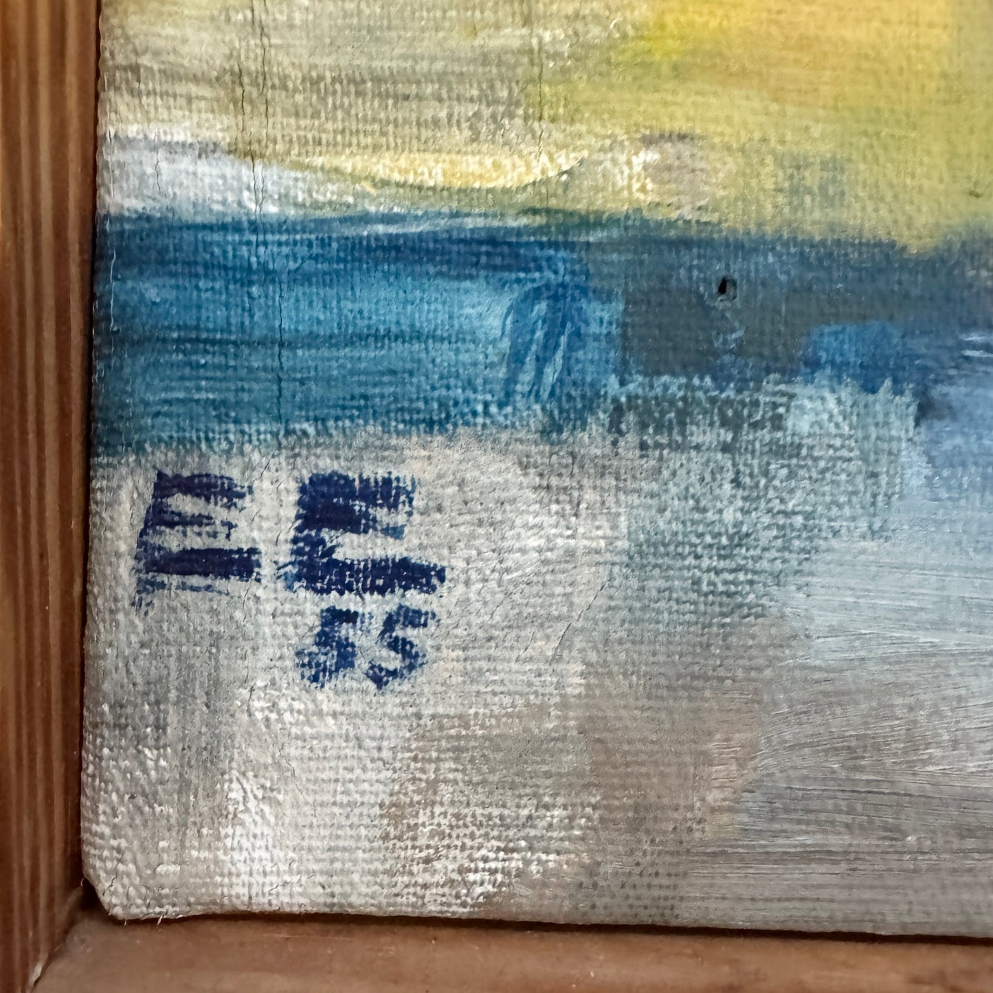Abstract Window 1955. Vintage Swedish Oil Painting.
