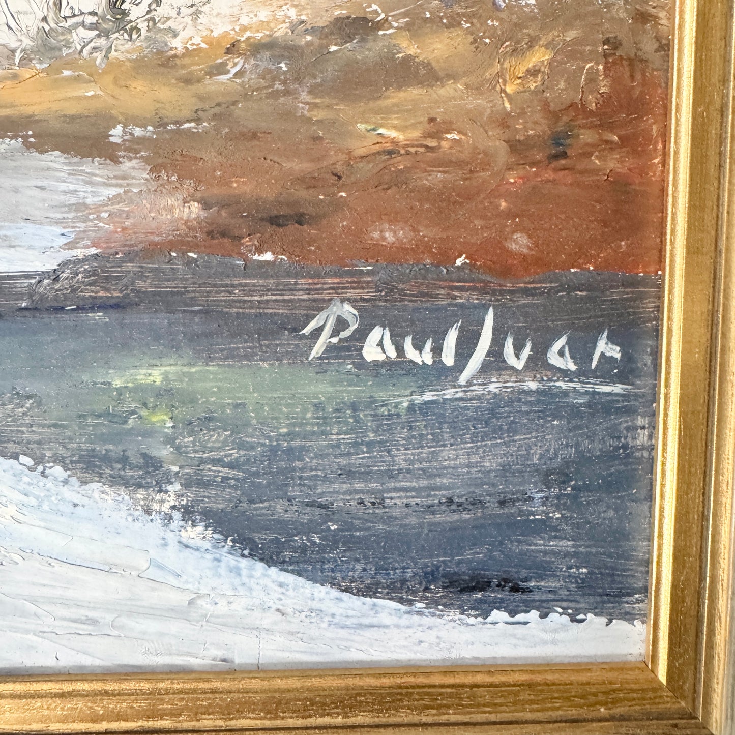 Winter Dusk in the Northland. Vintage Swedish Oil Painting.