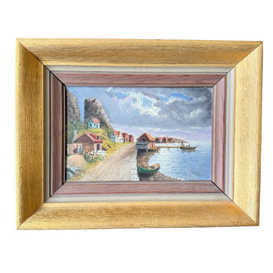 Fjällbacka. Swedish Oil Painting Early 1900s.