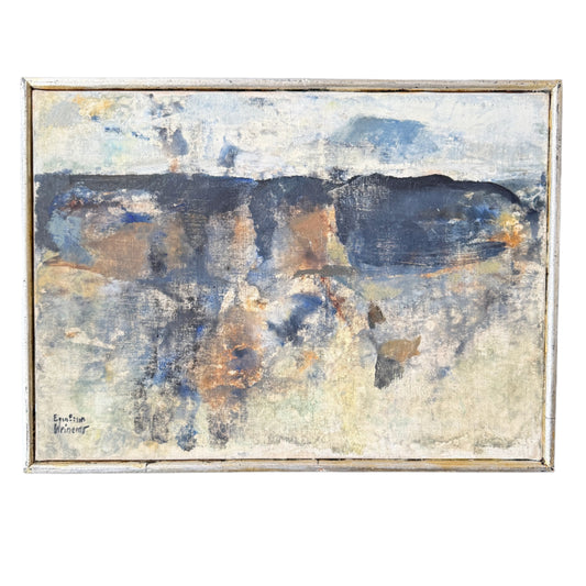 Frostveil. Vintage Swedish Abstract Expressionist Oil Painting.