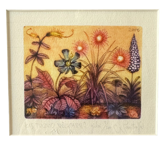 Navitrolla (Heiki Trolla) Estonia. Color Etching "Do you know any magic plants?" 2/200