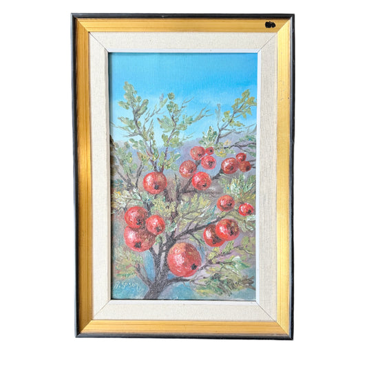 Winter Apples. Vintage Swedish Oil Painting.