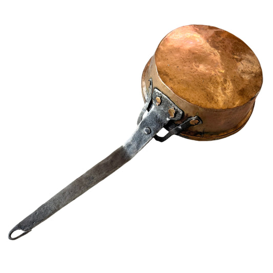 Sweden ca year 1800. Decorative Antique Copper Sauté Pan.