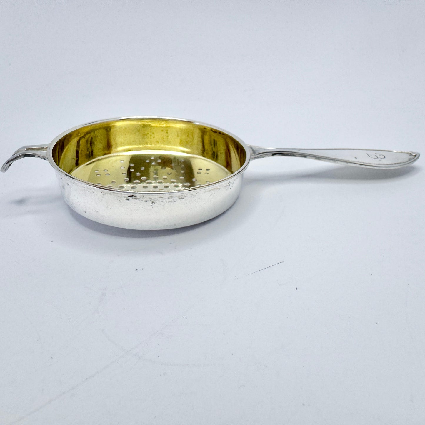 Sweden year 1924. Antique Art Deco Solid Silver Tea Strainer.
