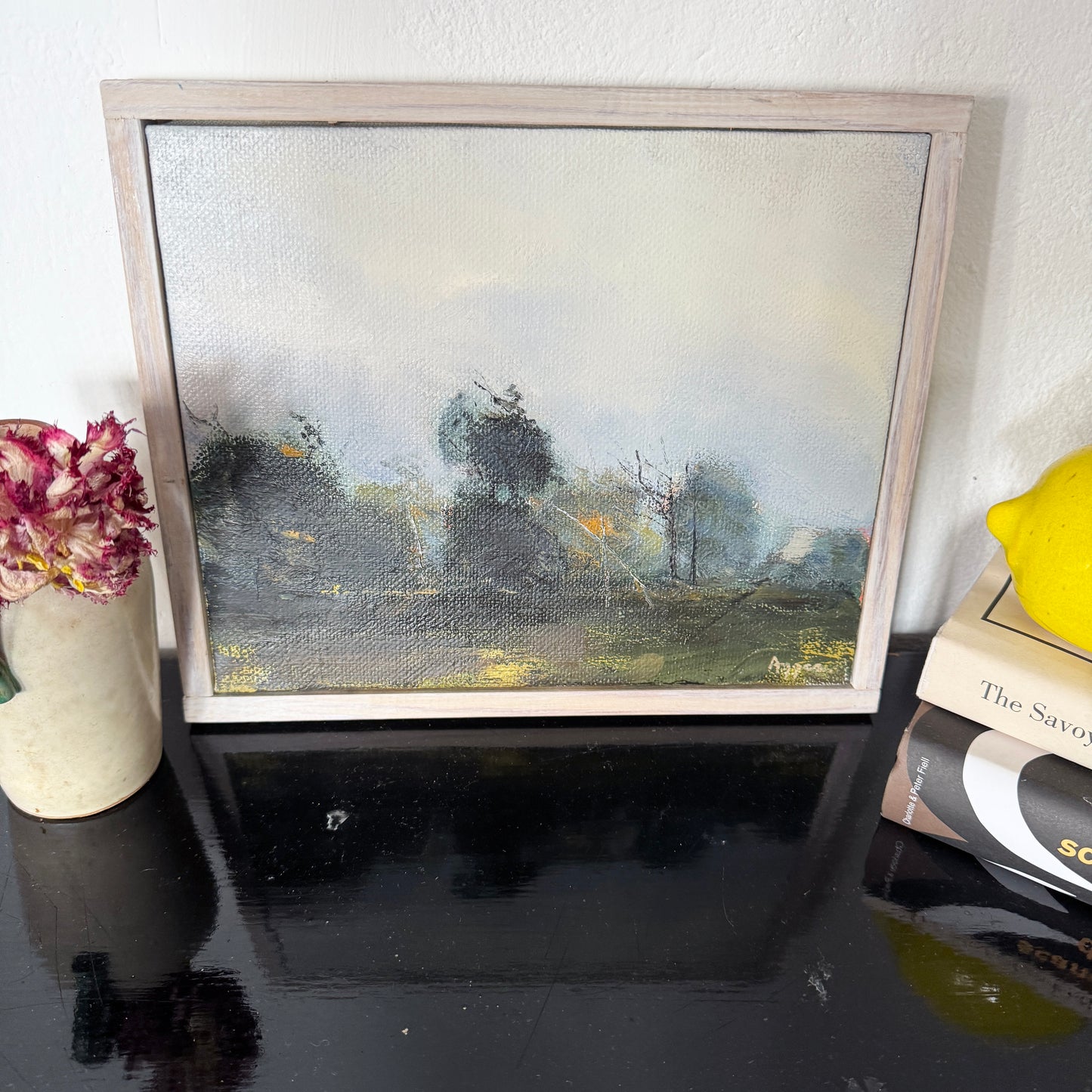 Trees. Vintage Scandinavian Oil Painting.