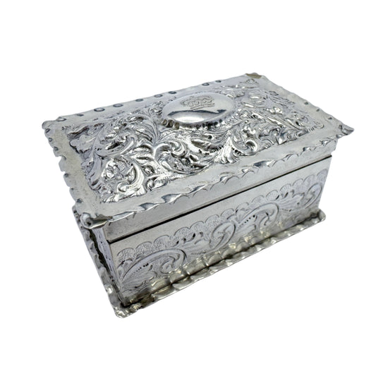 London 1888. Antique Victorian Sterling Silver Table Match Box.