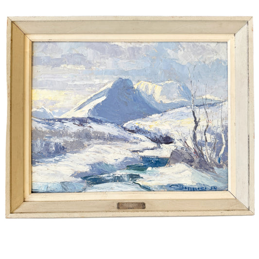 Lapponia 1954. Vintage Swedish Oil Painting.