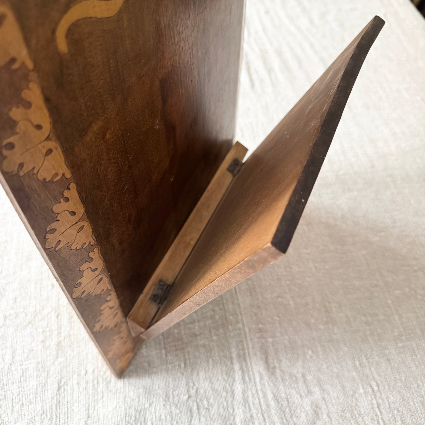 Antique Art Nouveau Wooden Magazine Newspaper Rack. Sweden early 1900s