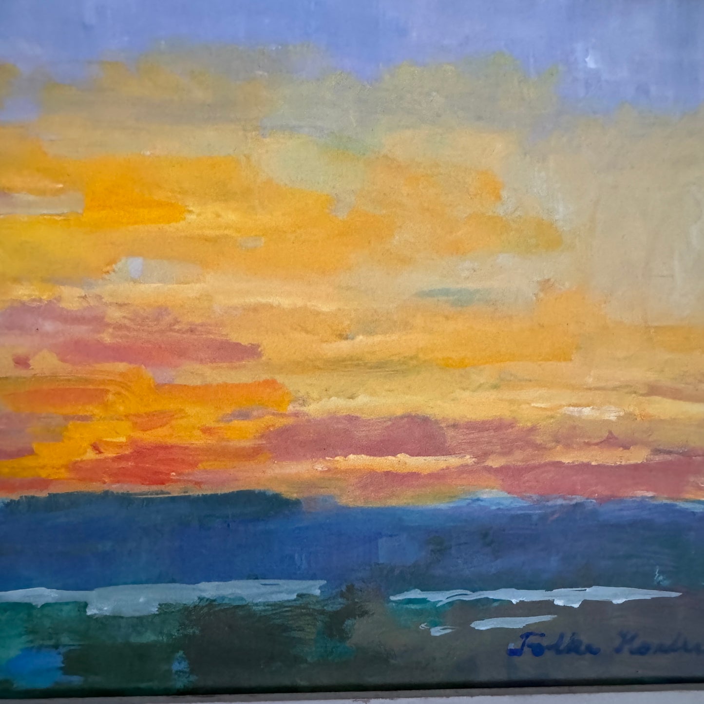 Moment Before NIght. Vintage Swedish Oil Painting.