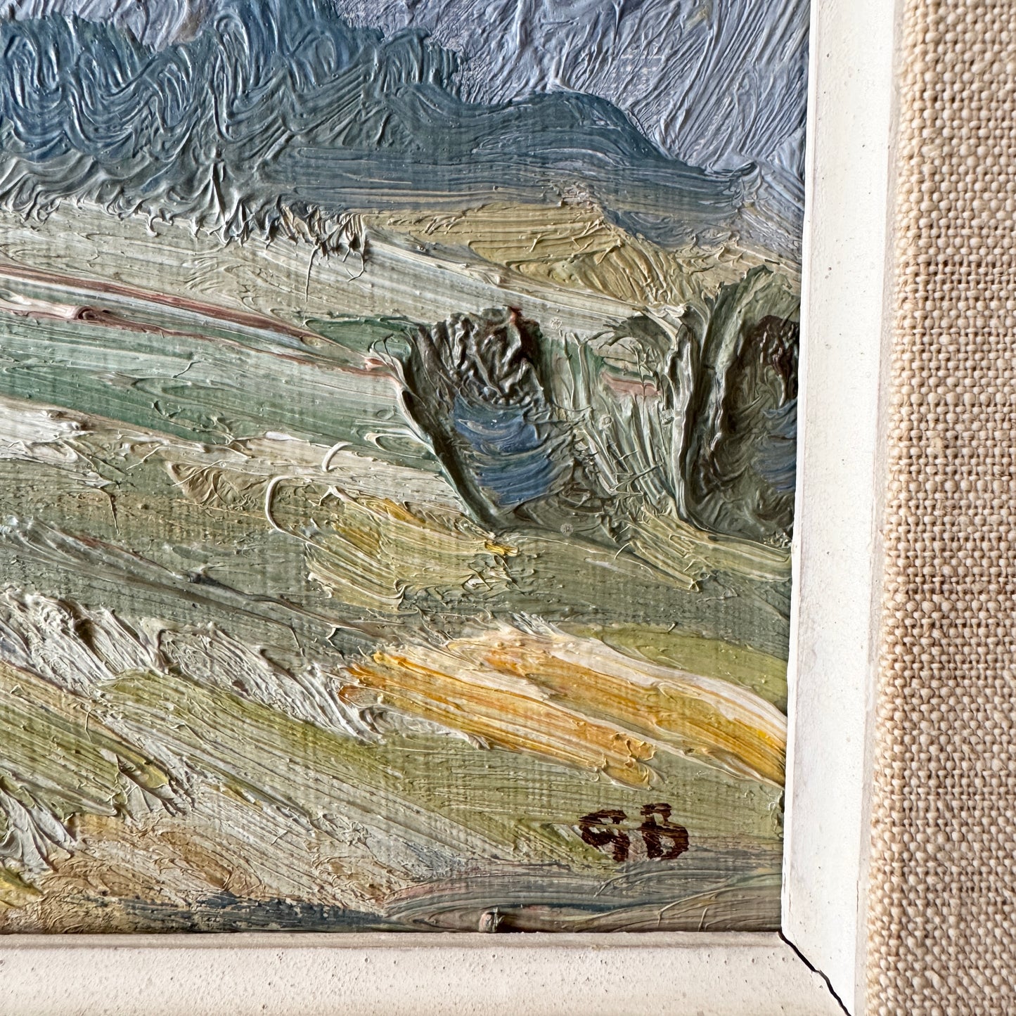 Fields of Gotland 1952. Vintage Swedish Oil Painting.