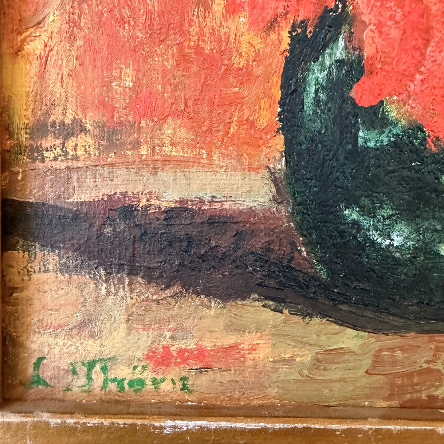 Still Life with Poppies. Vintage Swedish Oil Painting.