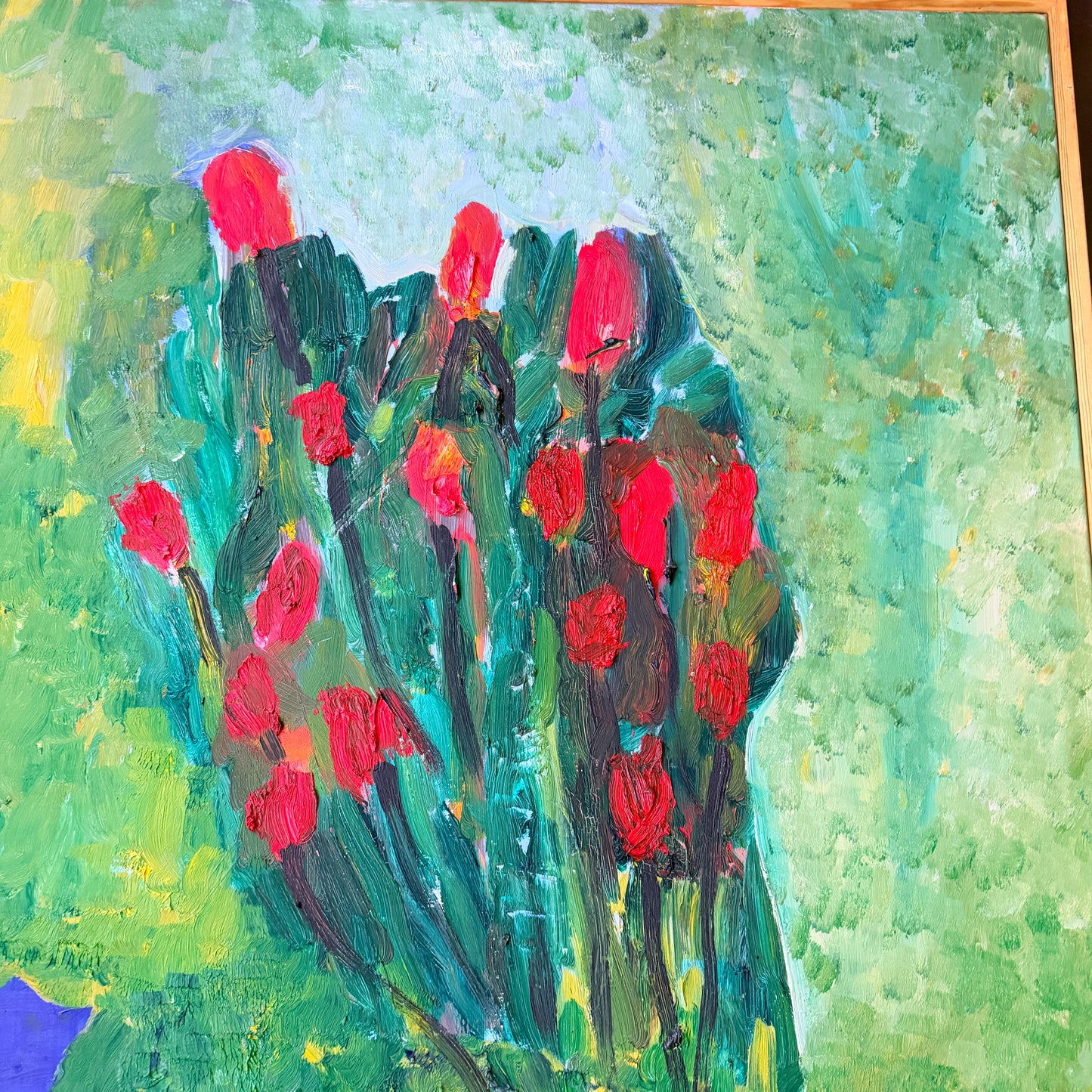 Poppies. Very Large Vintage Oil Painting by Bo Ernfrid.