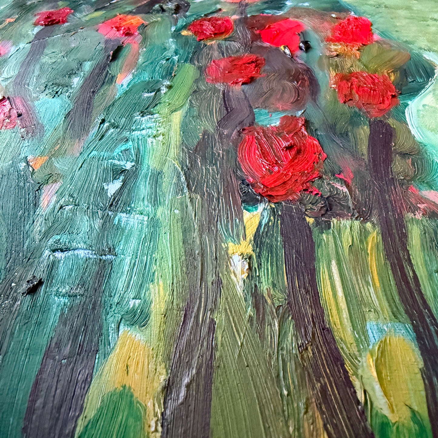 Poppies. Very Large Vintage Oil Painting by Bo Ernfrid.