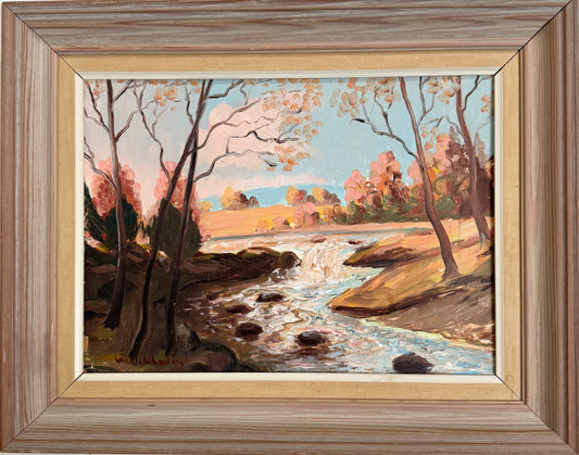 The Gentle Flow. Vintage Swedish Oil Painting by Uhrdin