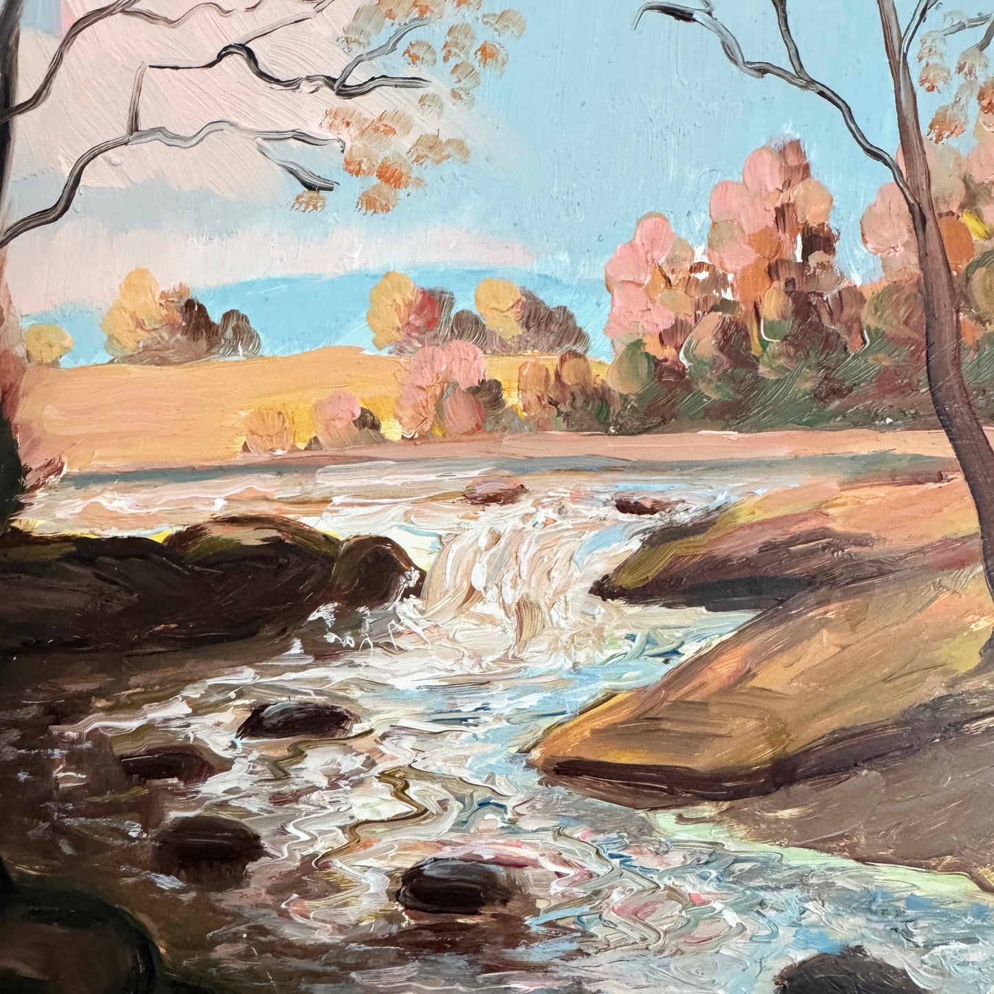 The Gentle Flow. Vintage Swedish Oil Painting by Uhrdin