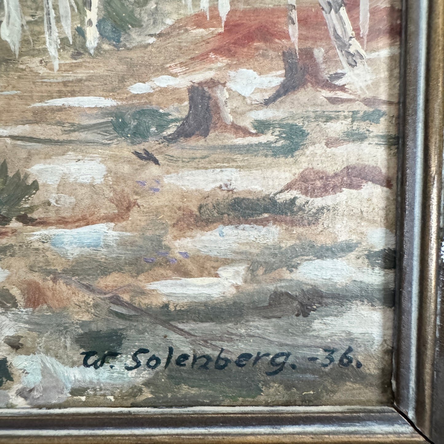 Birch Forest Awakening 1936. Vintage Swedish Oil Painting, by William Solenberg