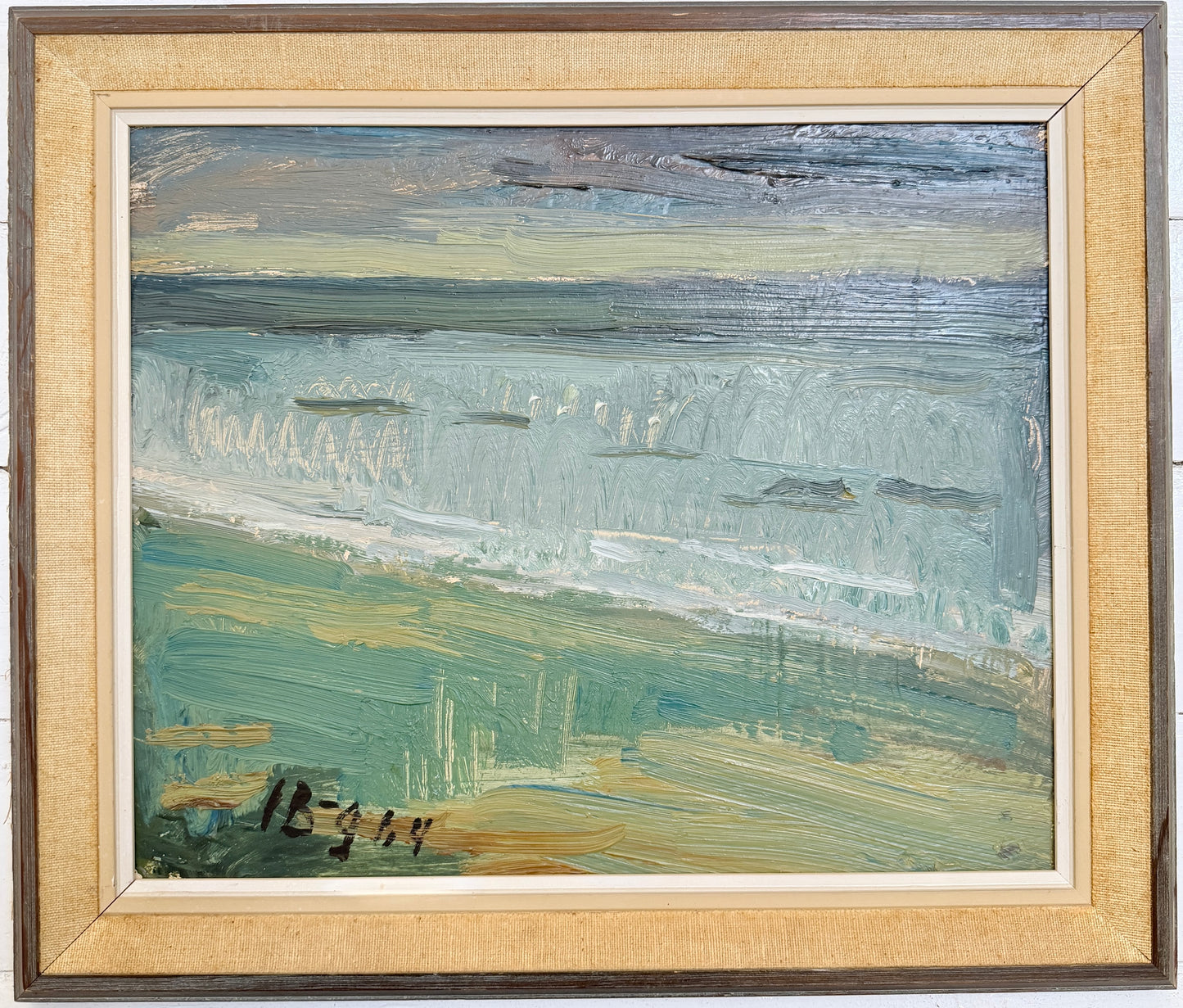 Muted Tides, 1964. Vintage Swedish Oil Painting by Iwan Broberg
