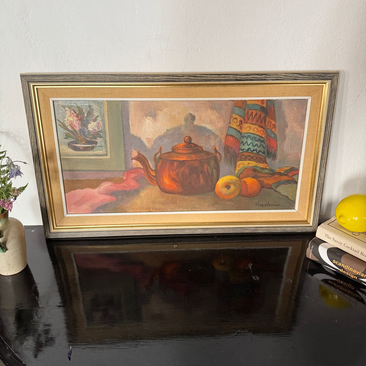 The Framed Within. Vintage Danish Oil Painting.