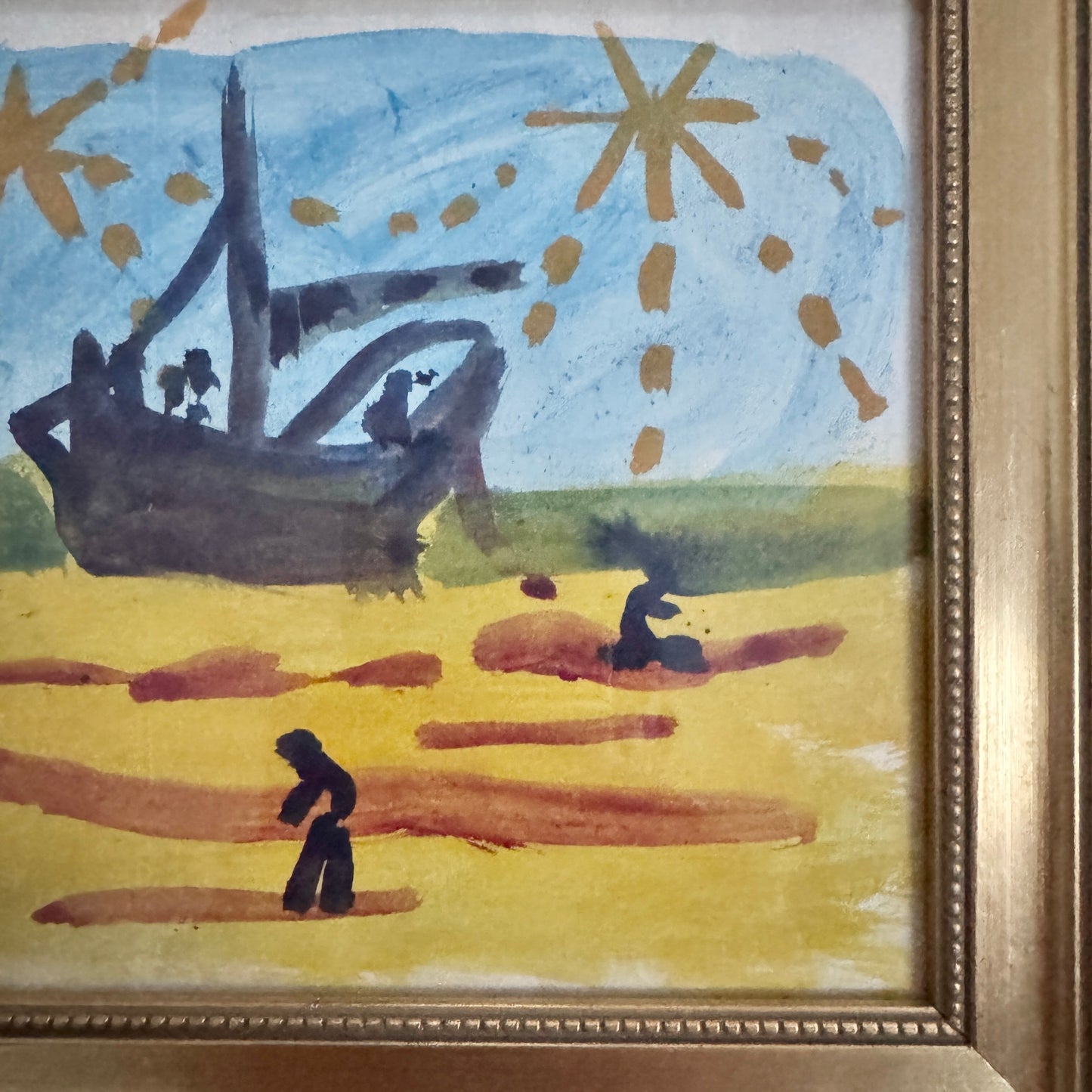 Christmas by the Water. Abstract Watercolor by Lilly "Lil" Silfverling ca 1950s