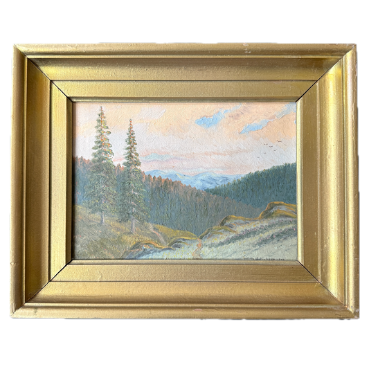 The Wilderness Road 1944. Vintage Swedish Oil Painting.