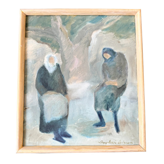 Rest. Vintage Swedish Oil Painting.