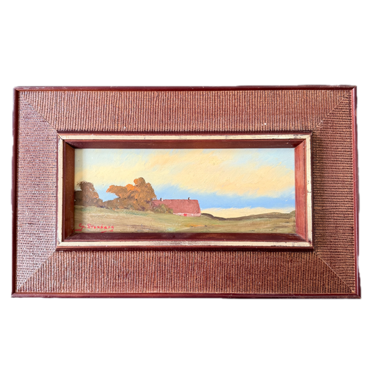 Fields of Home. Vintage Swedish Oil Painting.