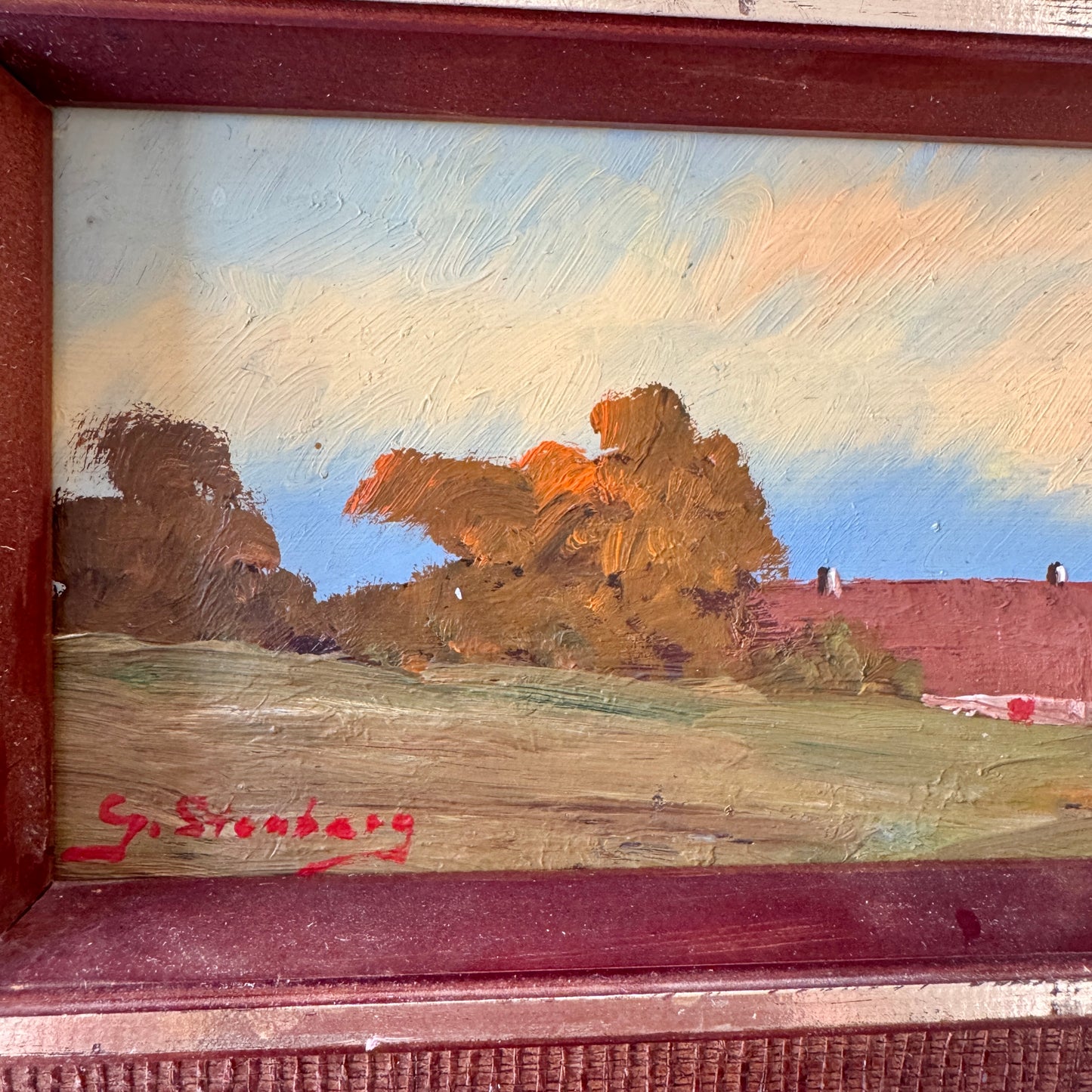 Fields of Home. Vintage Swedish Oil Painting.